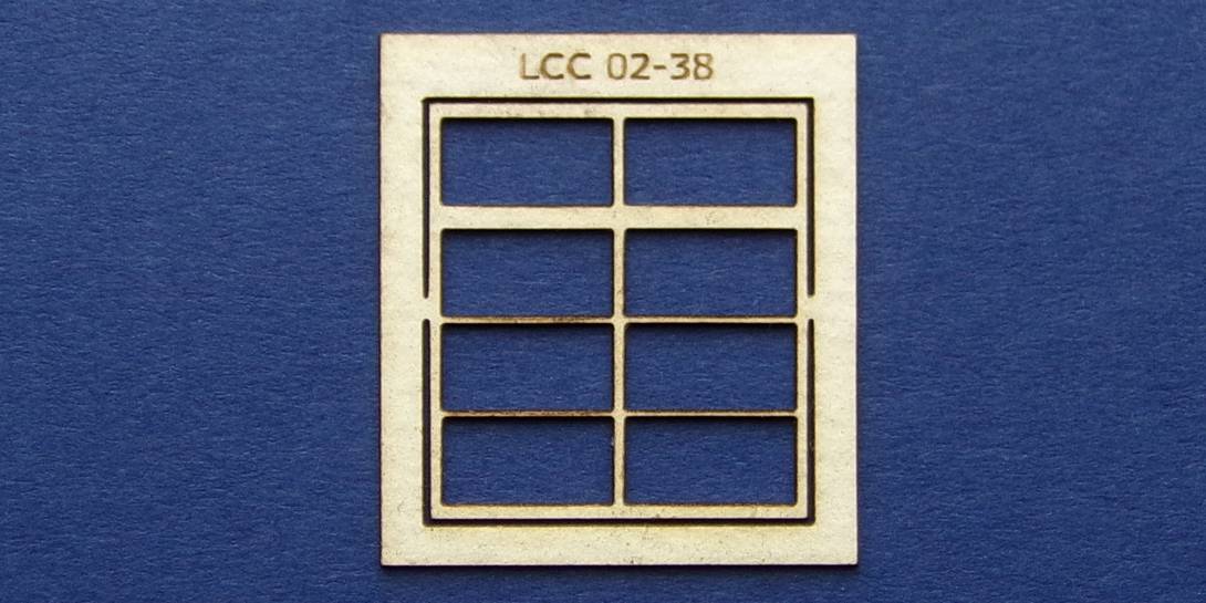 LCC 02-38 OO gauge square window with transom type 2 Square window with transom type 2.